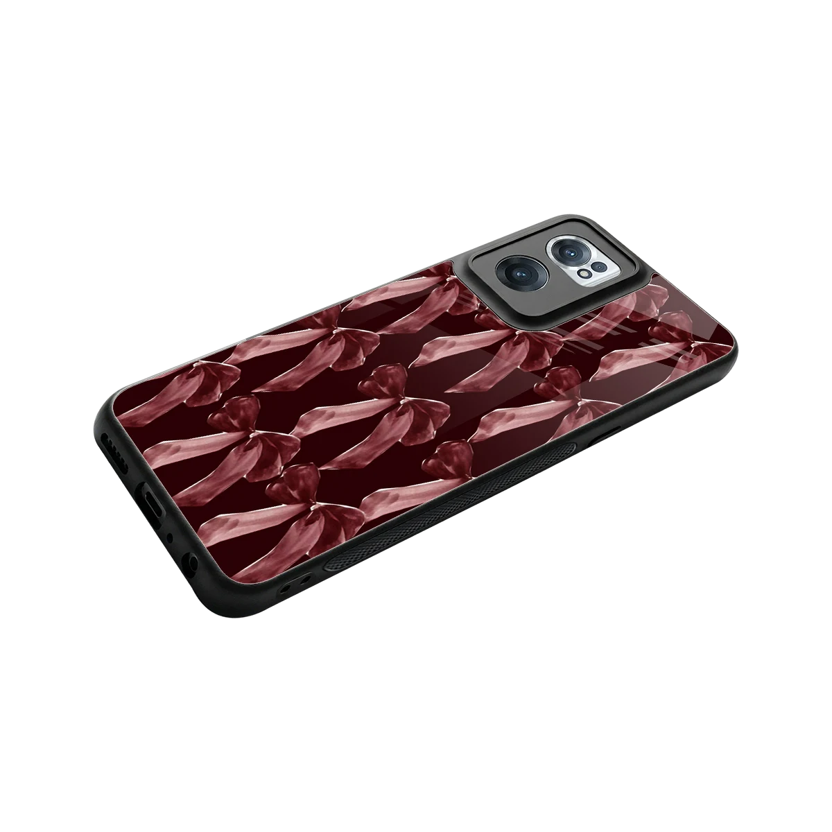 Crimson Ribbon stylish phone case for oneplus nord ce 2 | glossy glass and slim fit