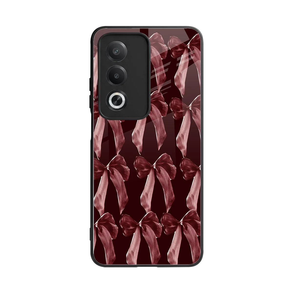 Crimson Ribbon back phone cover | glass case for oppo a3 pro