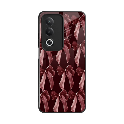 Crimson Ribbon back phone cover | glass case for oppo a3 pro