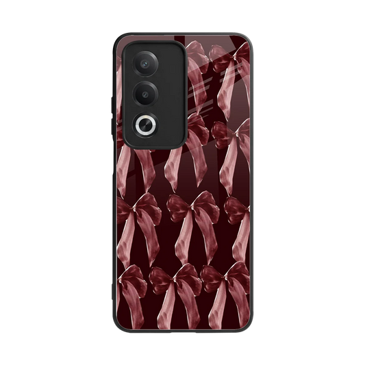 Crimson Ribbon back phone cover | glass case for oppo a3 pro