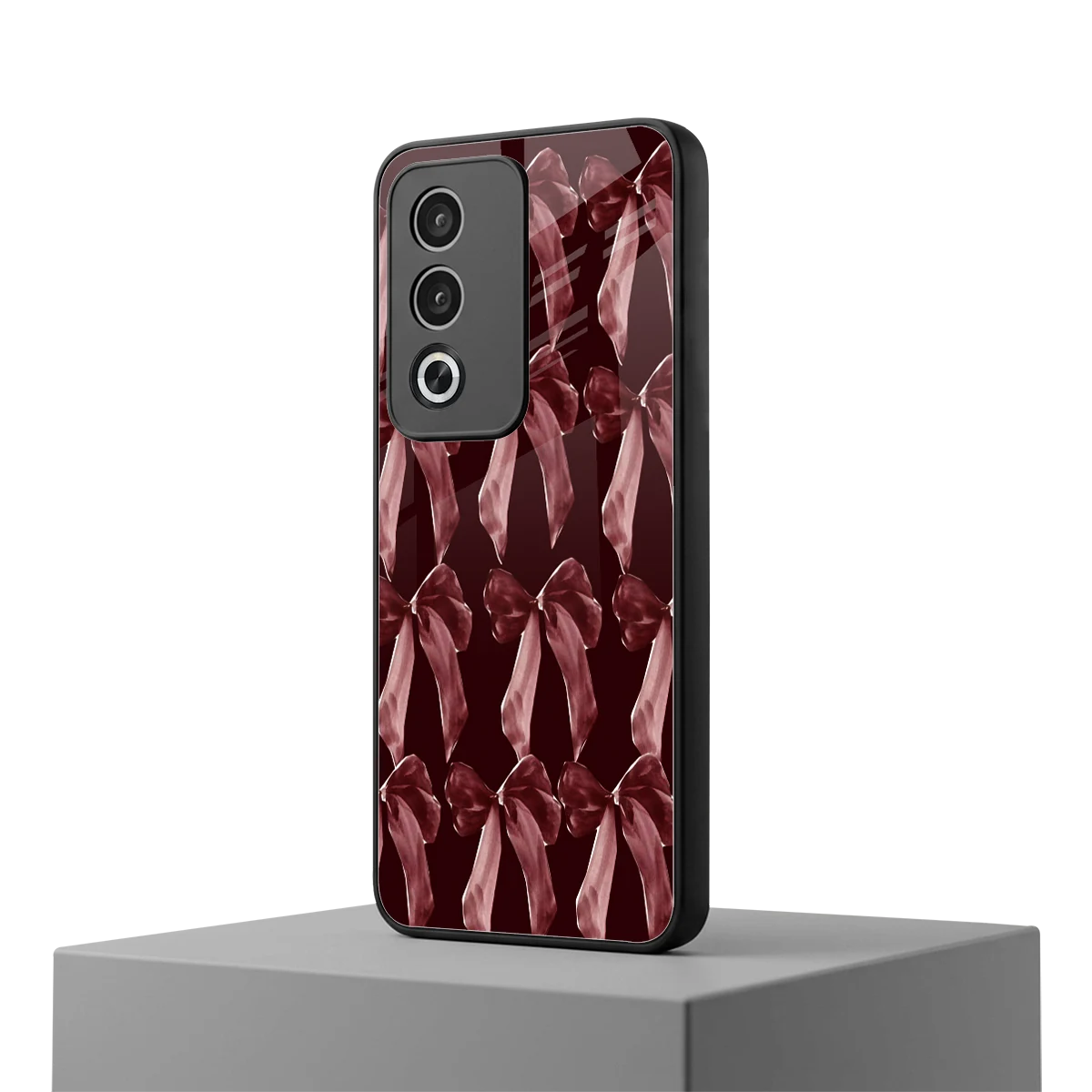 Crimson Ribbon oppo a3 pro mobile cover | shockproof glass phone case