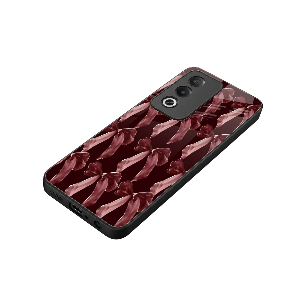 Crimson Ribbon stylish phone case for oppo a3 pro | glossy glass and slim fit