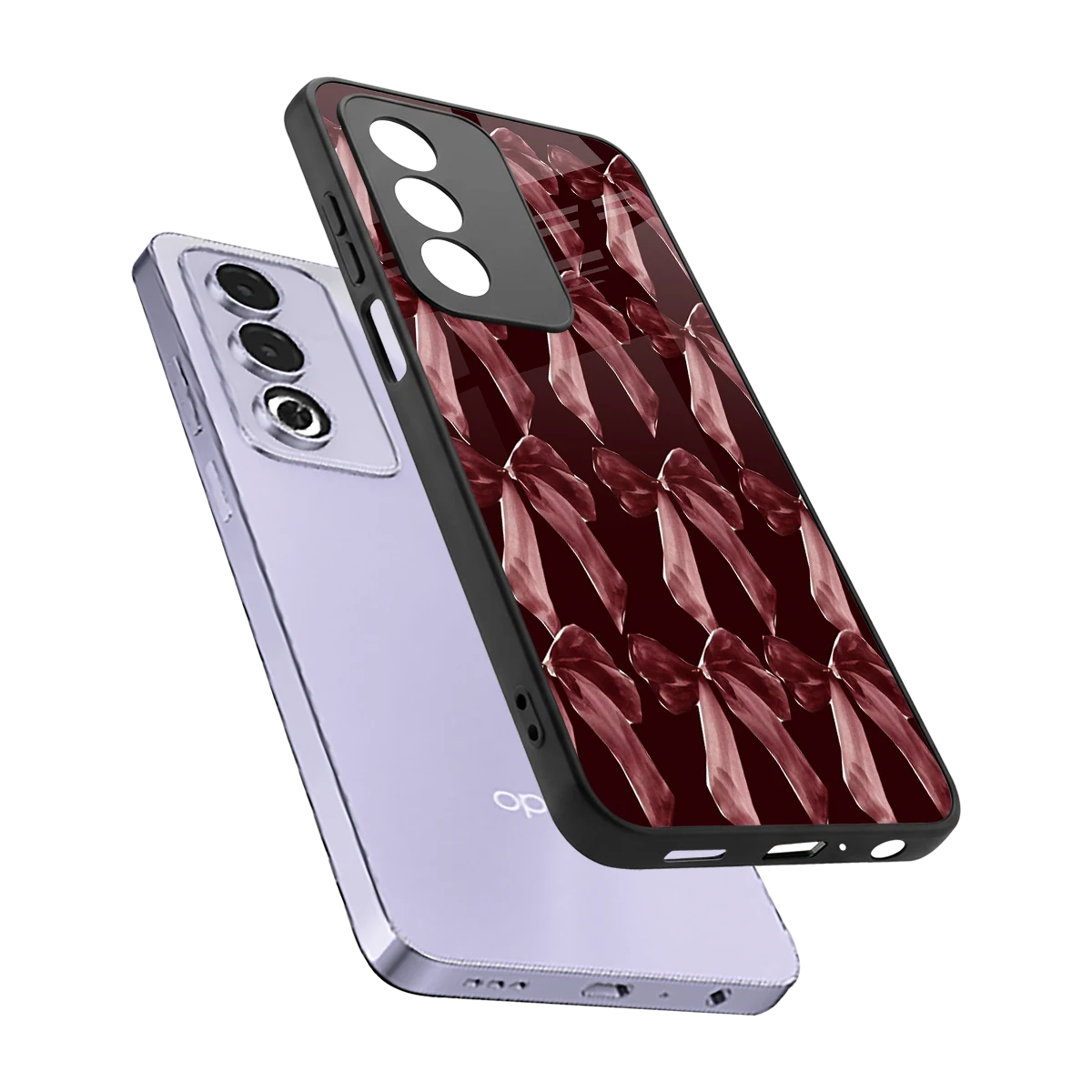 Crimson Ribbon sleek oppo a3 pro cover with tempered glass back and TPU edges