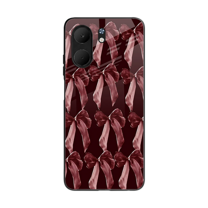 Crimson Ribbon back phone cover | glass case for oppo a5x 5g