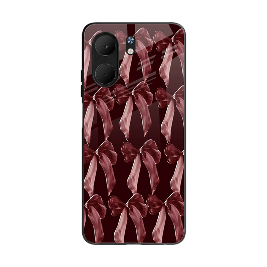 Crimson Ribbon back phone cover | glass case for oppo a5x 5g