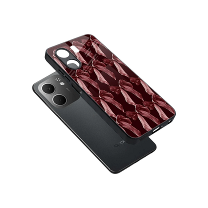 Crimson Ribbon sleek oppo a5x 5g cover with tempered glass back and TPU edges