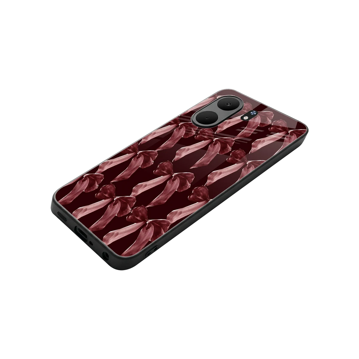 Crimson Ribbon stylish phone case for oppo a5x 5g | glossy glass and slim fit