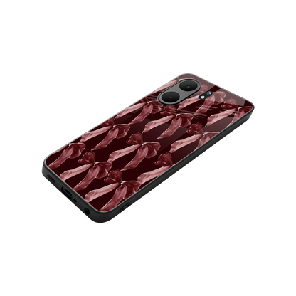 Crimson Ribbon stylish phone case for oppo a5x 5g | glossy glass and slim fit