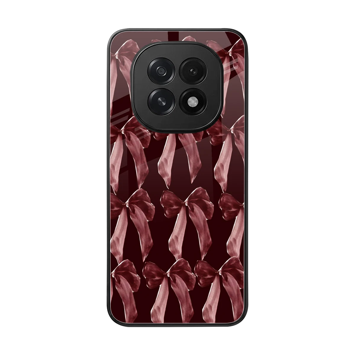 Crimson Ribbon back phone cover | glass case for oppo f29 5g