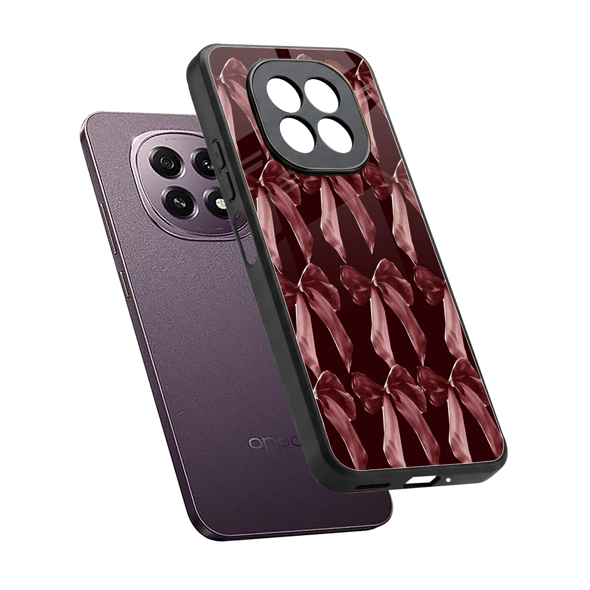Crimson Ribbon sleek oppo f29 5g cover with tempered glass back and TPU edges