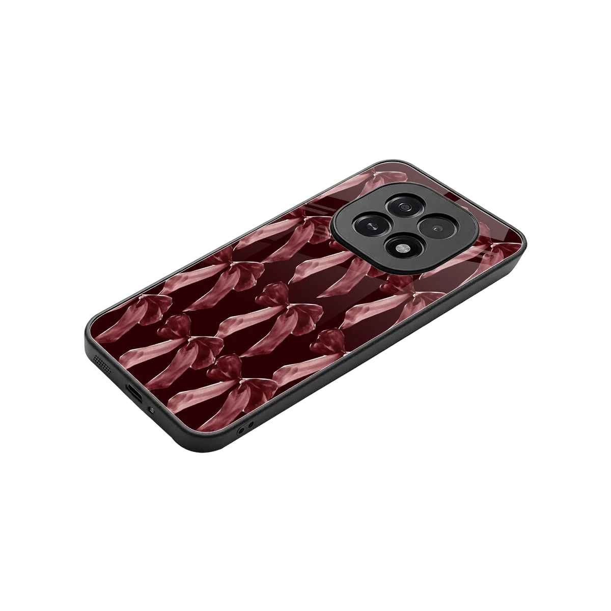 Crimson Ribbon stylish phone case for oppo f29 5g | glossy glass and slim fit