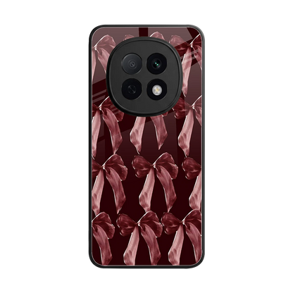 Crimson Ribbon back phone cover | glass case for oppo f29 pro 5g