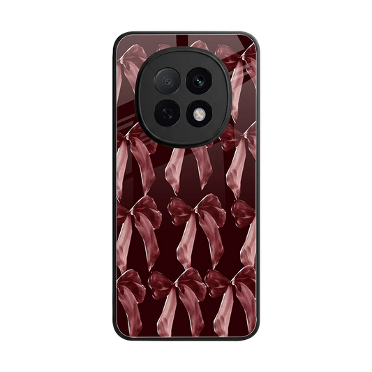 Crimson Ribbon back phone cover | glass case for oppo f29 pro 5g
