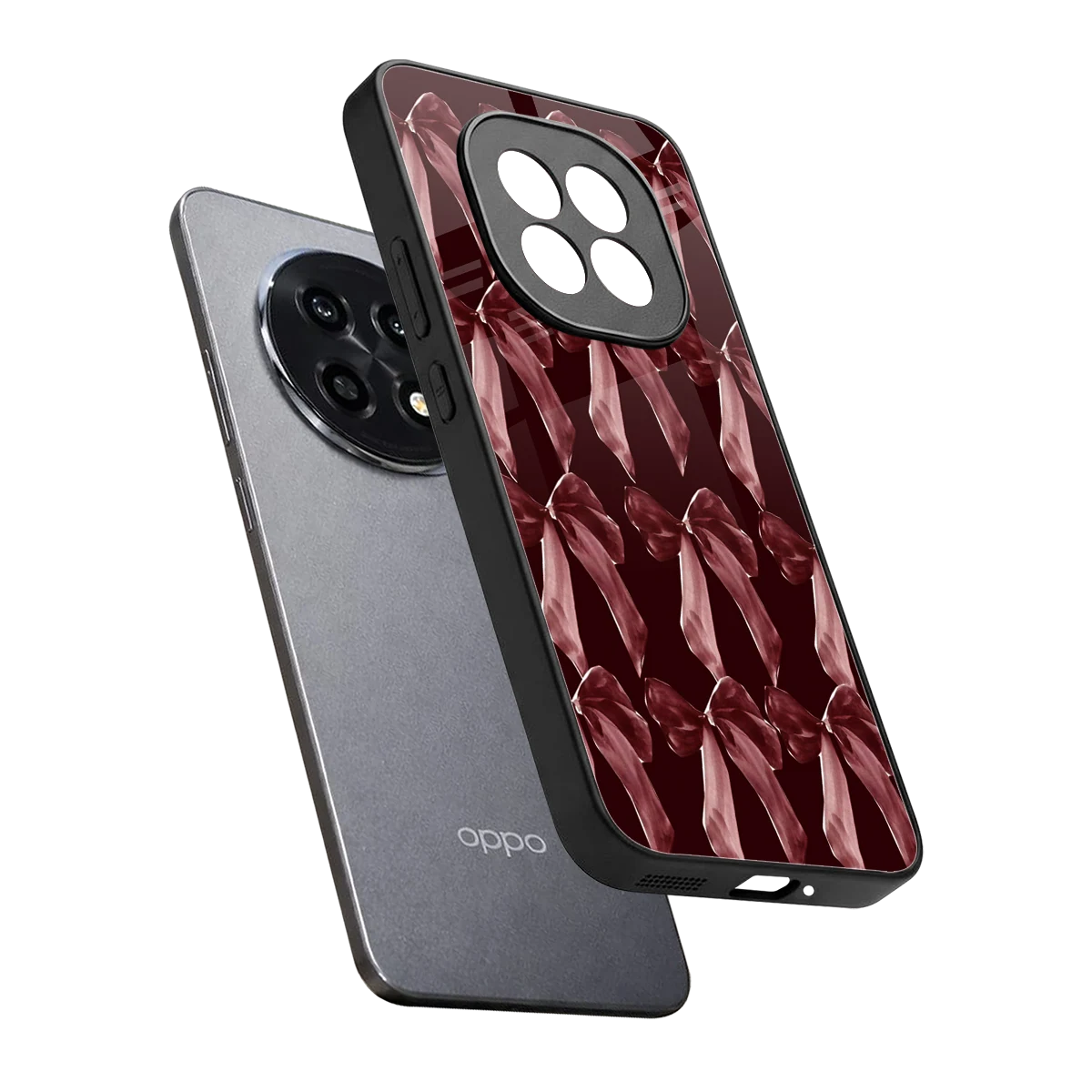 Crimson Ribbon sleek oppo f29 pro 5g cover with tempered glass back and TPU edges