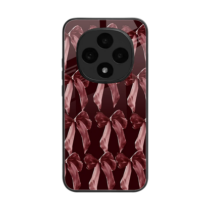 Crimson Ribbon back phone cover | glass case for oppo f31 pro 5g
