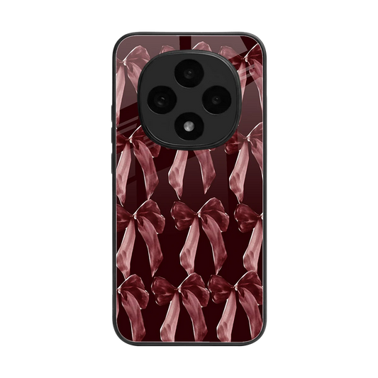 Crimson Ribbon back phone cover | glass case for oppo f31 pro 5g