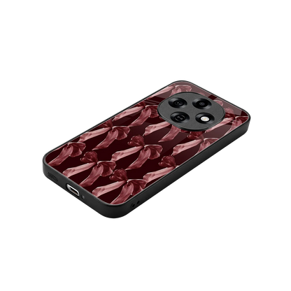 Crimson Ribbon stylish phone case for oppo f31 pro 5g | glossy glass and slim fit