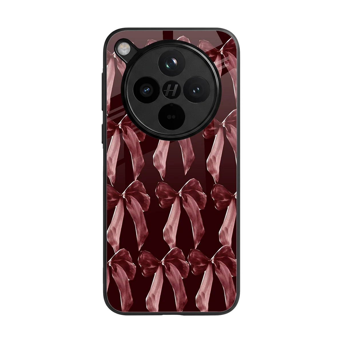Crimson Ribbon back phone cover | glass case for oppo find x8