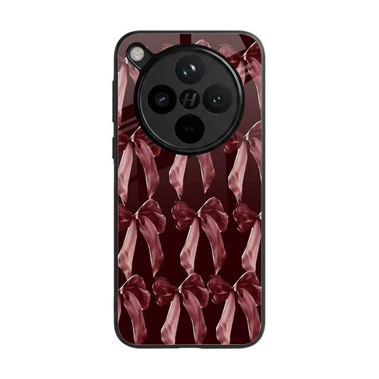 Crimson Ribbon back phone cover | glass case for oppo find x8