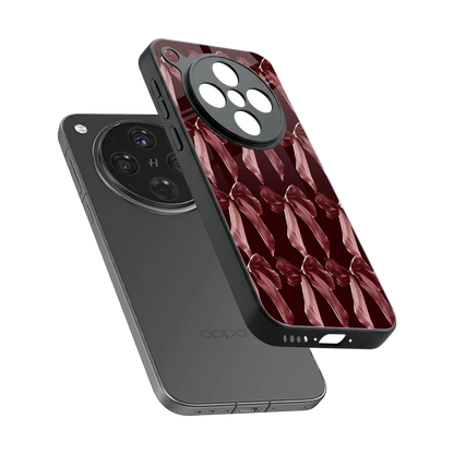 Crimson Ribbon sleek oppo find x8 cover with tempered glass back and TPU edges