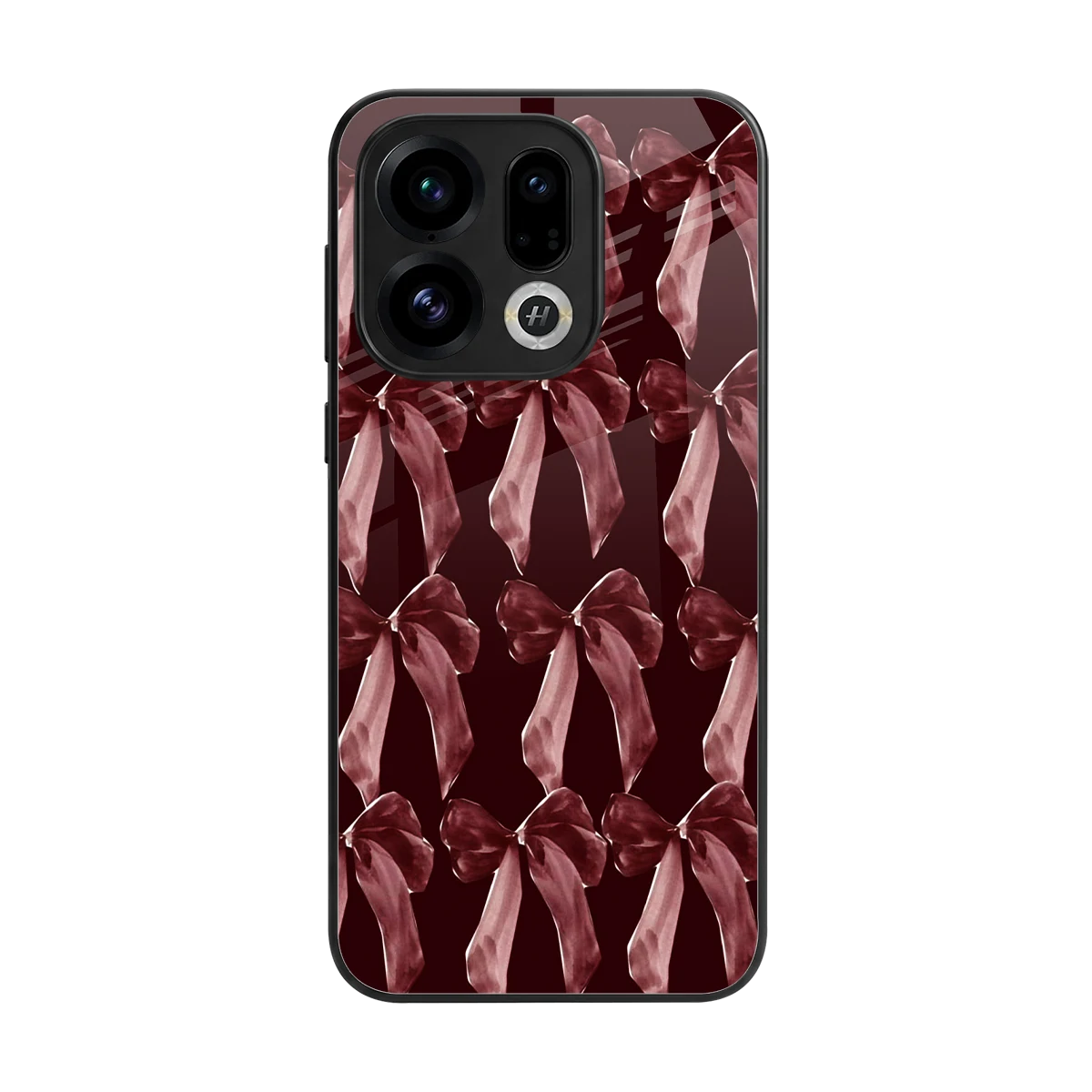 Crimson Ribbon back phone cover | glass case for oppo find x9
