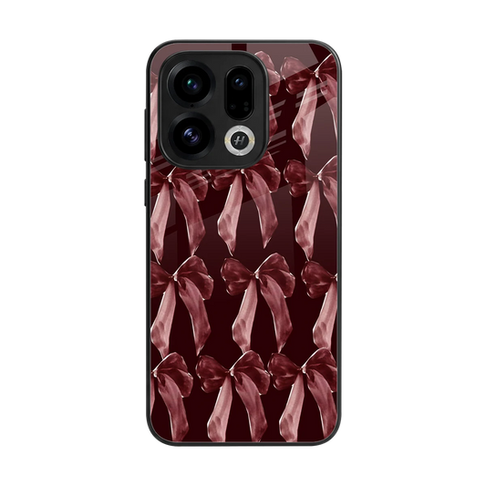 Crimson Ribbon back phone cover | glass case for oppo find x9