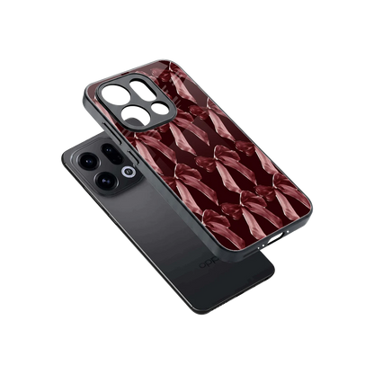Crimson Ribbon sleek oppo find x9 cover with tempered glass back and TPU edges