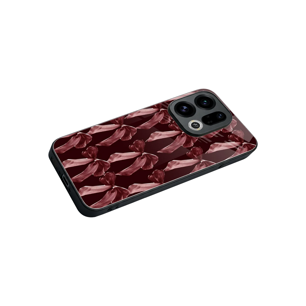 Crimson Ribbon stylish phone case for oppo find x9 | glossy glass and slim fit