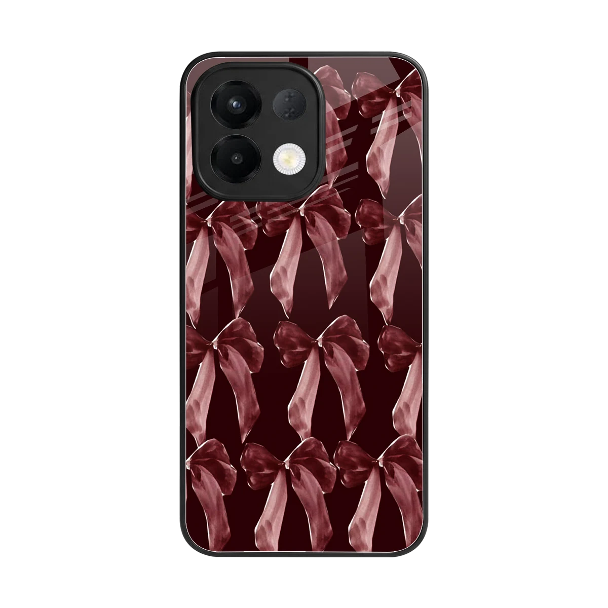 Crimson Ribbon back phone cover | glass case for oppo k13 5g
