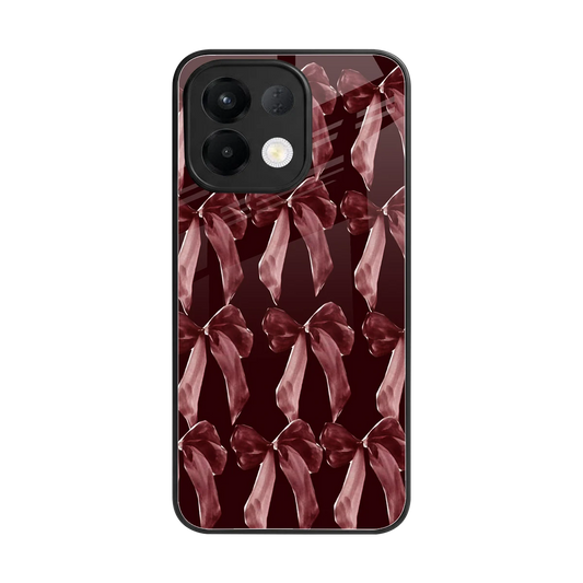 Crimson Ribbon back phone cover | glass case for oppo k13 5g