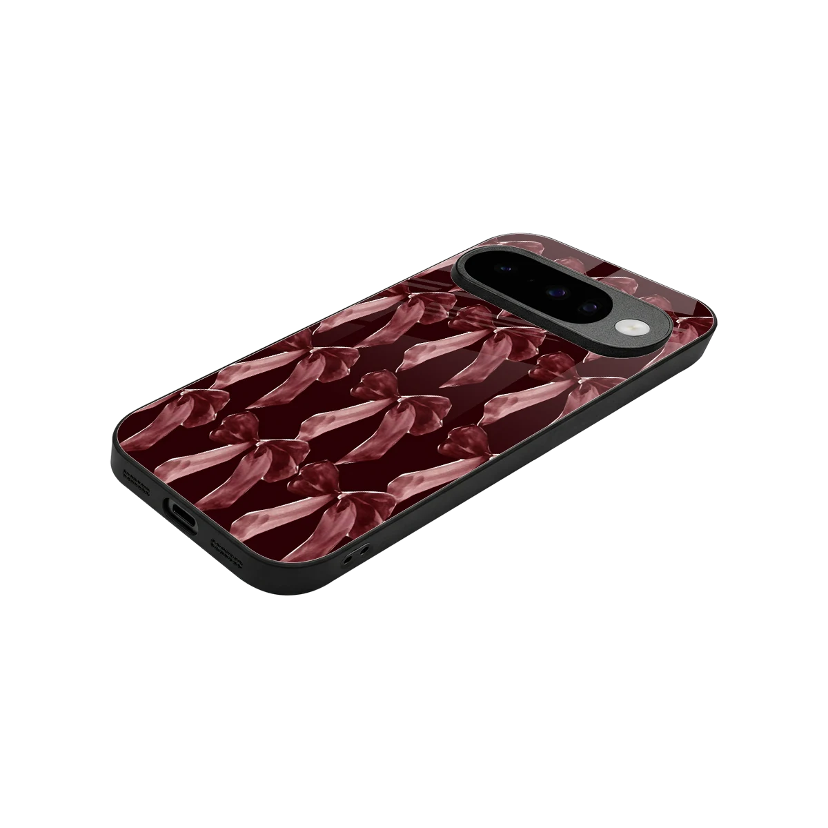 Crimson Ribbon stylish phone case for google pixel 10 | glossy glass and slim fit
