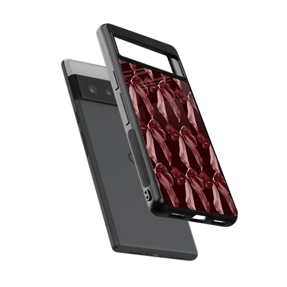 Crimson Ribbon sleek google pixel 6 pro cover with tempered glass back and TPU edges