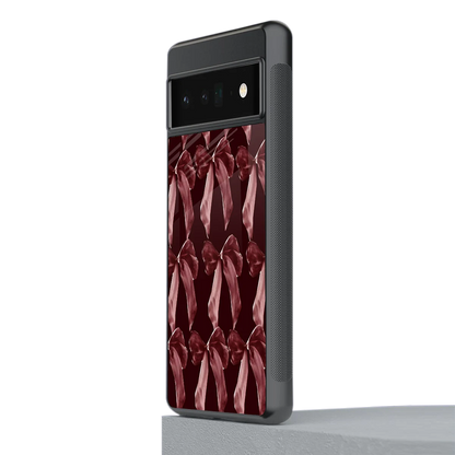 Crimson Ribbon stylish phone case for google pixel 6 pro | glossy glass and slim fit