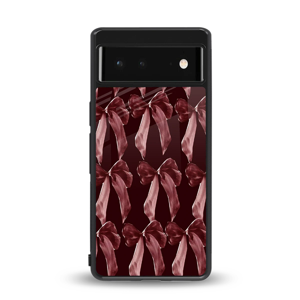 Crimson Ribbon back phone cover | glass case for google pixel 6