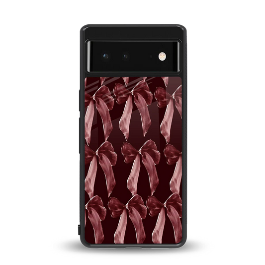 Crimson Ribbon back phone cover | glass case for google pixel 6