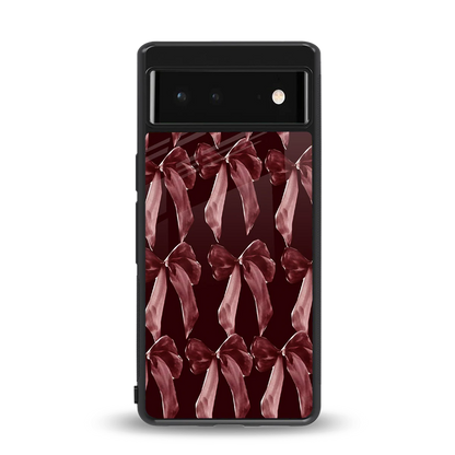 Crimson Ribbon back phone cover | glass case for google pixel 6a