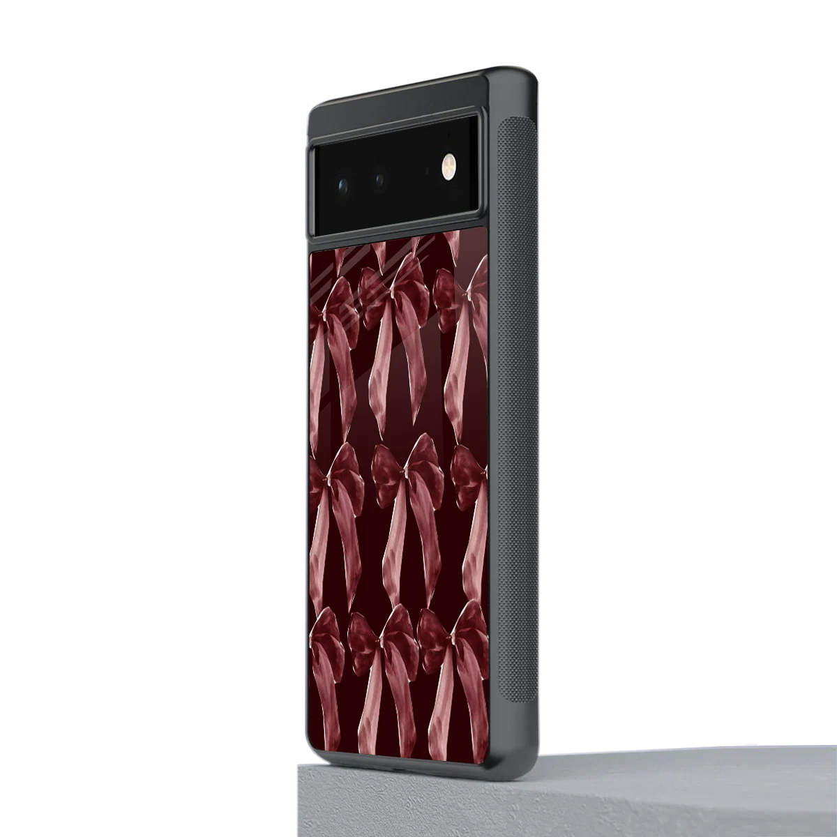 Crimson Ribbon stylish phone case for google pixel 6 | glossy glass and slim fit