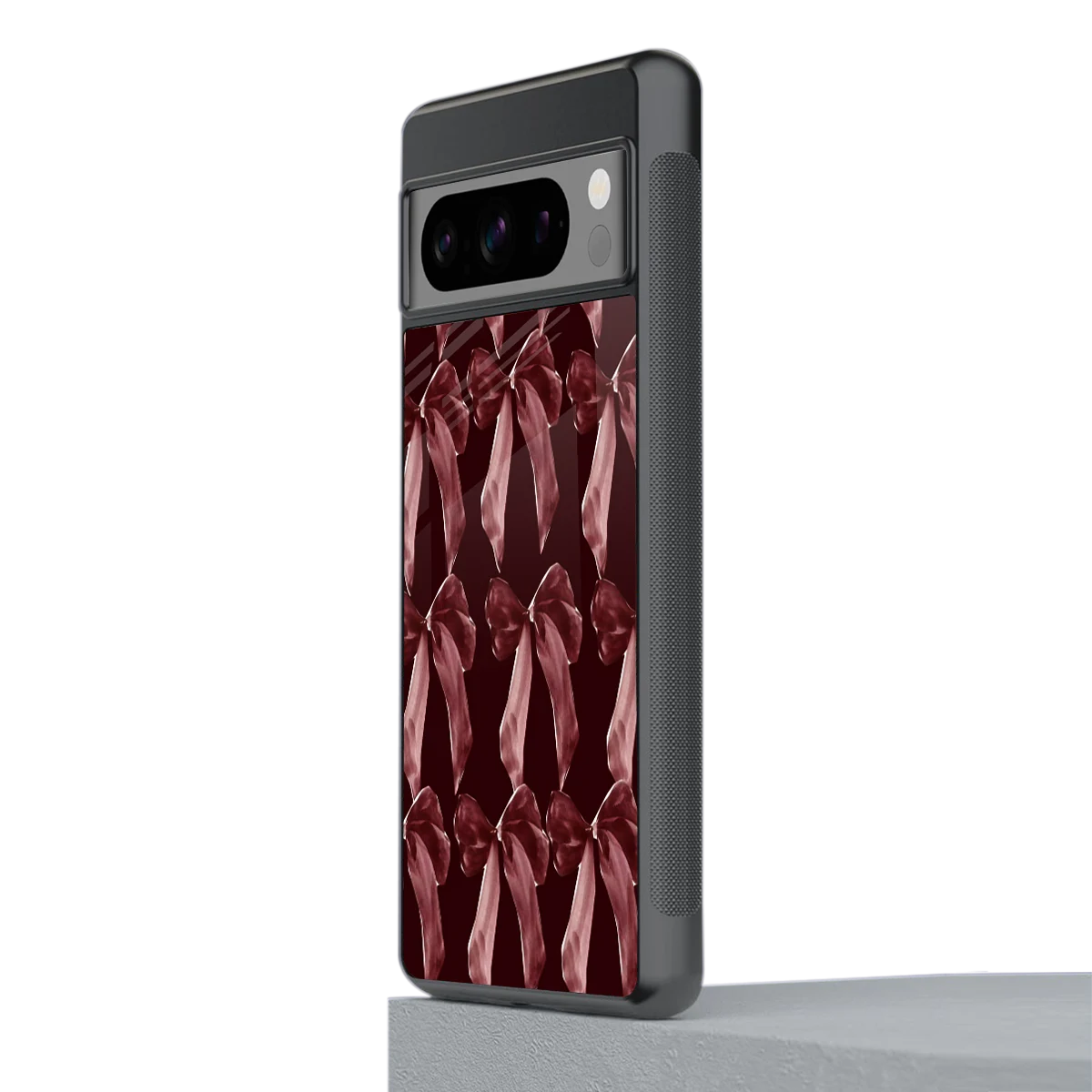 Crimson Ribbon stylish phone case for google pixel 8 pro | glossy glass and slim fit