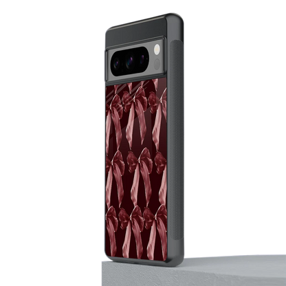 Crimson Ribbon stylish phone case for google pixel 8 pro | glossy glass and slim fit