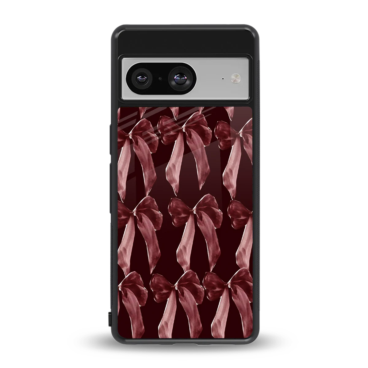 Crimson Ribbon back phone cover | glass case for google pixel 8