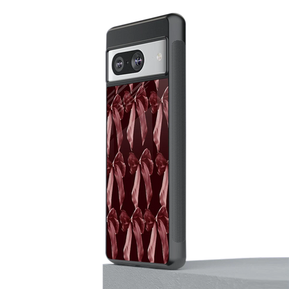 Crimson Ribbon stylish phone case for google pixel 8 | glossy glass and slim fit