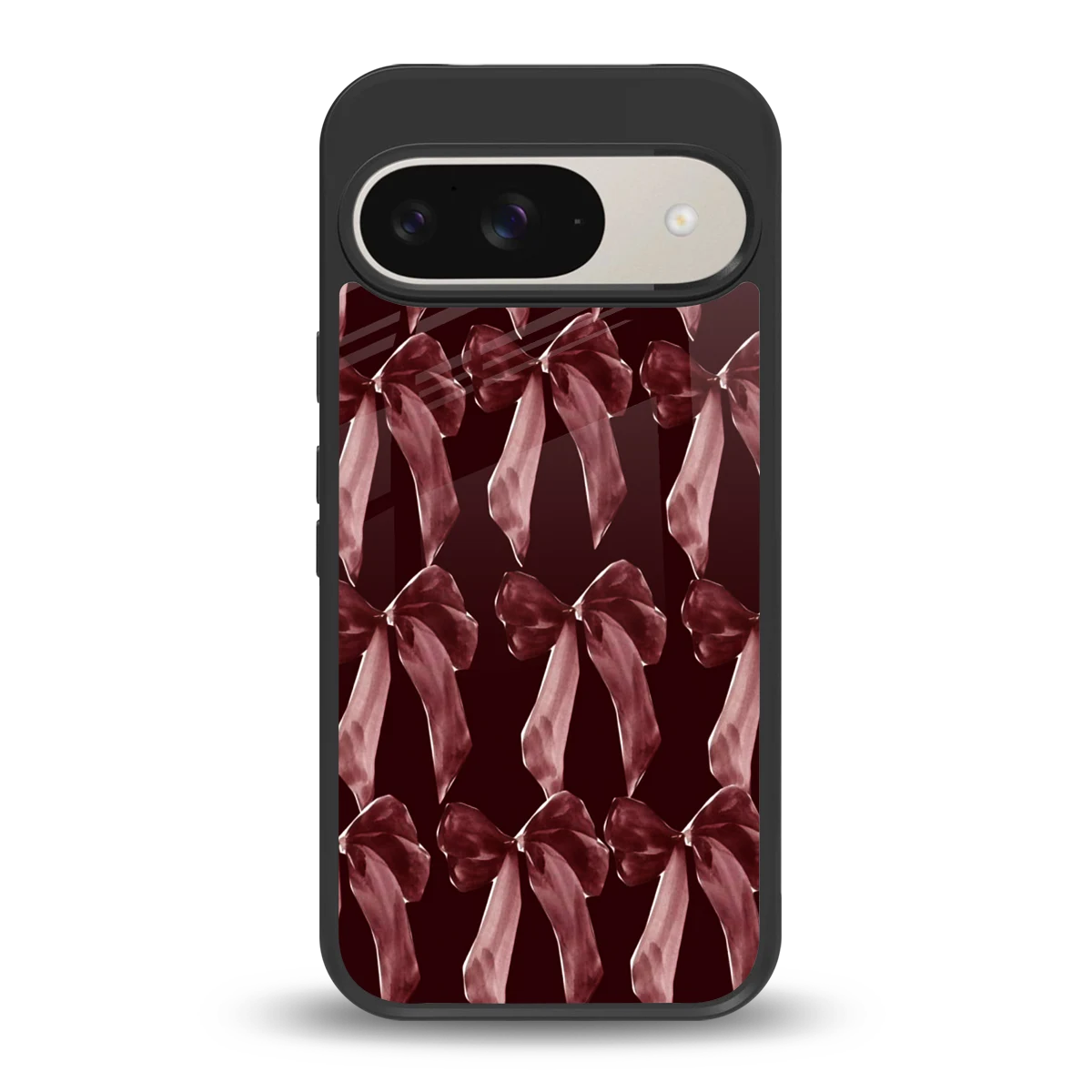 Crimson Ribbon back phone cover | glass case for google pixel 9