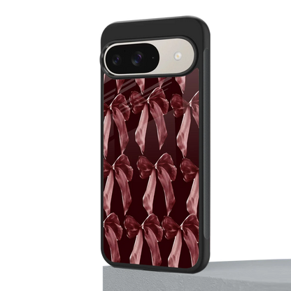 Crimson Ribbon google pixel 9 mobile cover | shockproof glass phone case