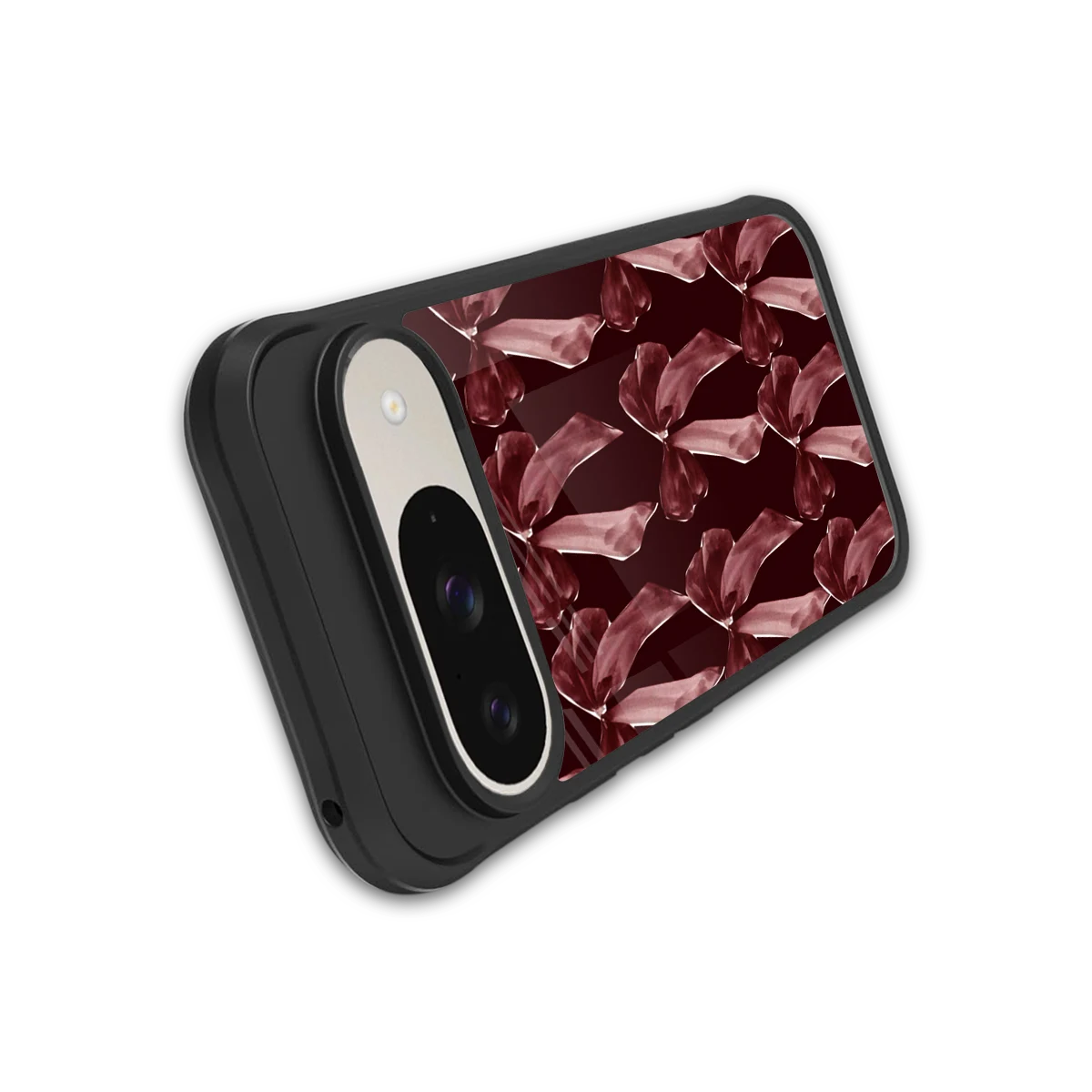 Crimson Ribbon stylish phone case for google pixel 9 | glossy glass and slim fit