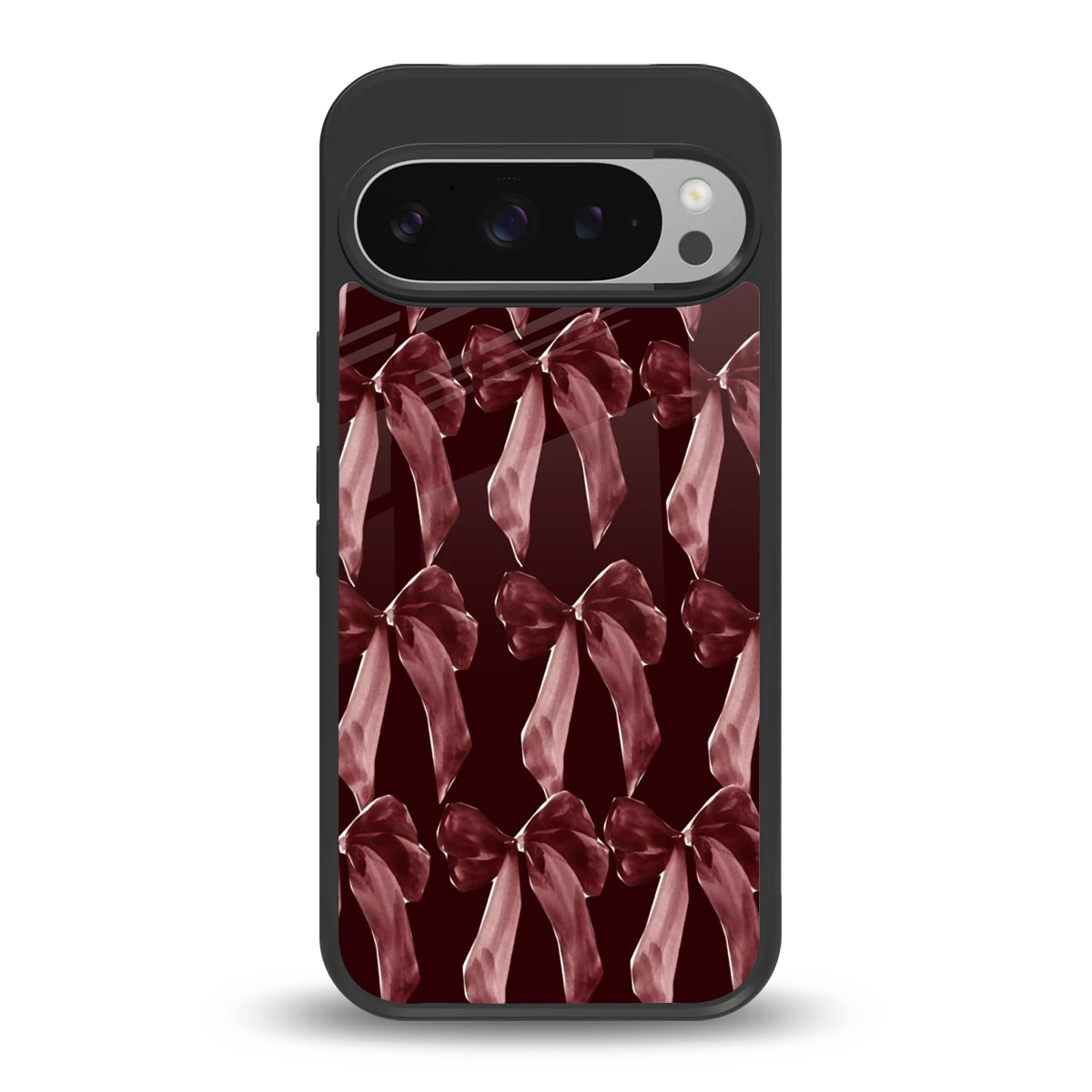 Crimson Ribbon back phone cover | glass case for google pixel 9 pro xl