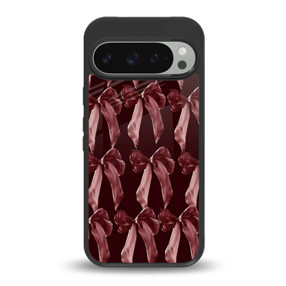 Crimson Ribbon back phone cover | glass case for google pixel 9 pro xl