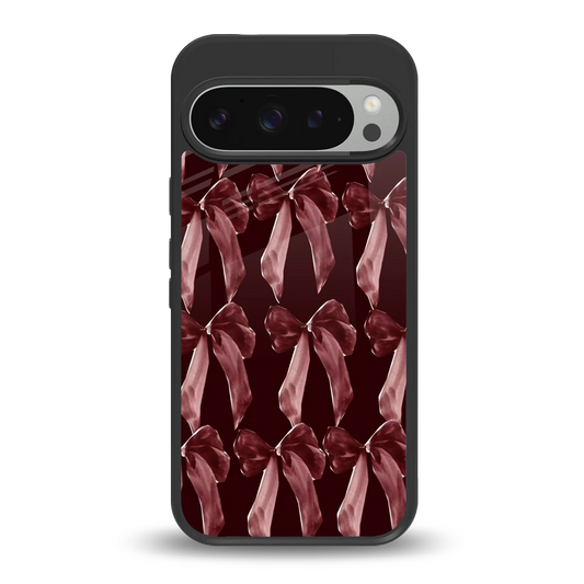 Crimson Ribbon back phone cover | glass case for google pixel 9 pro xl