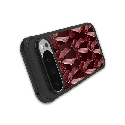 Crimson Ribbon stylish phone case for google pixel 9 pro xl | glossy glass and slim fit