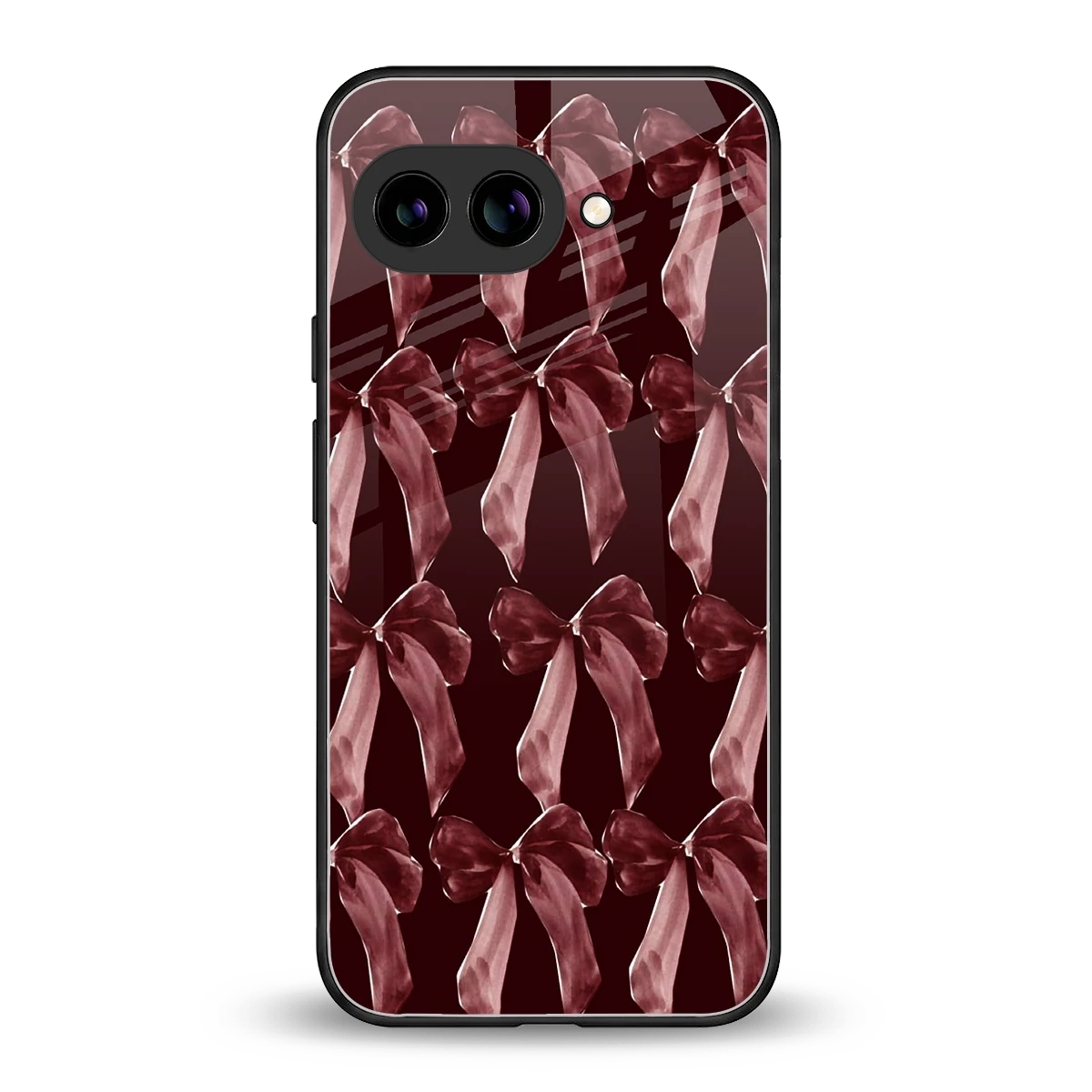 Crimson Ribbon back phone cover | glass case for google pixel 9a