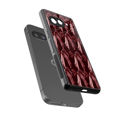 Crimson Ribbon sleek google pixel 9a cover with tempered glass back and TPU edges